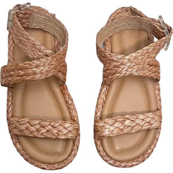 SPLENDID Women’s Persia Raffia Ankle Wrap Leather Flat Sandal Size 6.5 NEW - Picture 2 of 10